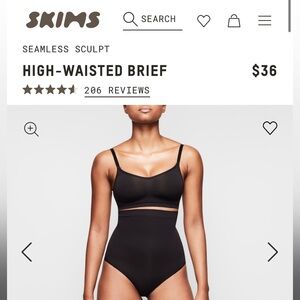 SKIMS Seamless Sculpt High Waist Brief in “Onyx”